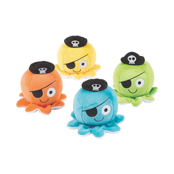 Fun Express Pirate Animals Octopus Plush - Toys - 12 Pieces