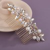 Rumtock Gold Hair Comb with Pearl Beads Crystal Rhinestones Sparke Hair Piece for Wedding Brides
