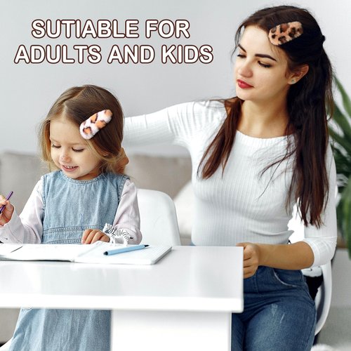 YIERSO Furry Snap Hair Clips for Women Girls Cute Soft 4 Inch No Slip Hair Barrettes Accessoriesfor All Hair Type Makeup Faux Fur (Leopard)