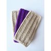 Handmade Crochet Washcloths, Dish Towels, Dish cloths, Baby wipes, Baby washcloths, Spa Cloths, 100% cotton wash cloth, Beige, Purple and Beige Cotton Wash Cloths set of 3