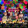 Glow Neon Party Supplies - Neon Balloon, Glow in the Dark Happy Birthday Banner, Hanging Swirls, Cake Topper, Tablecloth, Plates, Napkins, Cup for Blacklight Party Decorations, Serves 20 Guest