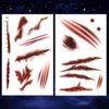 Oottati 6 Sheets Halloween Realistic Scar Waterproof Temporary Tattoo Stickers Eyeball Wound Blood Bone Hand Scratch Cover