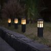 Malibu Low Voltage Landscape Pathway Light 0.6W LED Square Mission Bollard Light 12V Outdoor Black Lighting 22 Lumen 3200K Warm White Flood Light with Connector and Stake 8419-4321-01