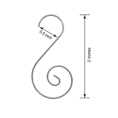 Cualfec Christmas Ornaments Hooks Christmas Tree Hanger Great for Christmas Tree Decoration - 120 / Silver