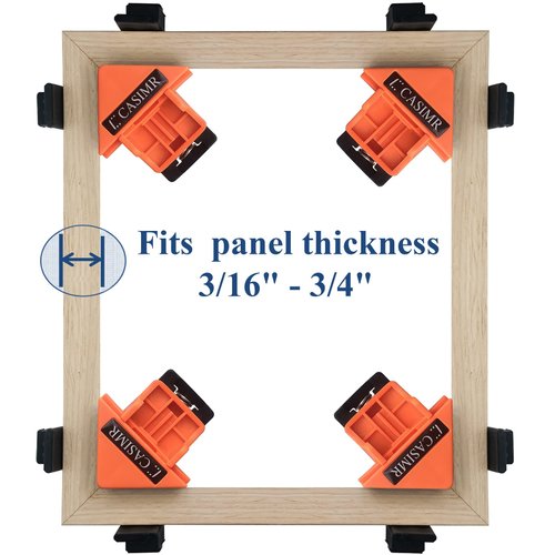 C CASIMR 90 Degree Corner Clamp, 4 Pack Adjustable Single Handle Spring Loaded Right Angle Clamp,Swing Woodworking Clip Clamp Tool