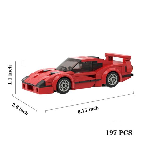 Red Sports Car MOC Building Blocks,Speed Champions Cars Toy Building Sets,City Vehicle DIY Building Bricks for Kids and Adults-197PCS