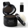 Seaboll Root Touch Up Powder, Instantly Root Cover Up Powder Stain-Proof Hairline Powder for Women & Men Hairline Shadow Powder 0.14 Oz.(B-Dark Brown)