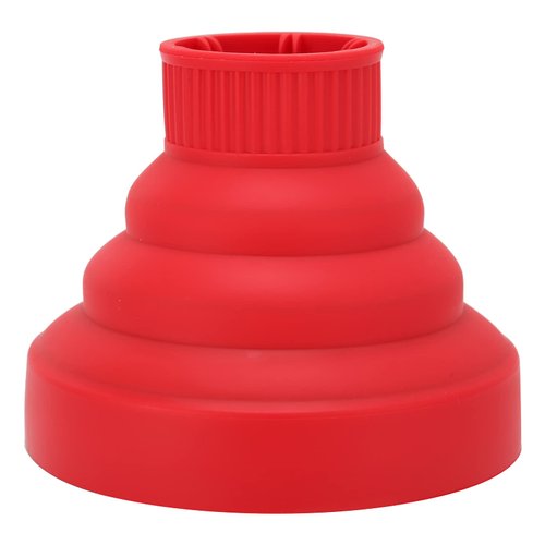 Diffuser Hair Dryer Curly Hair, Silicone Diffuser Attachment Universal Hair Dryer Diffuser Portable Travel Folding Hair Blow Dryer Diffuser Defuser Hairdryer(Red)