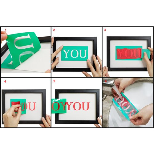 DGAG Christmas Tree Self-Adhesive Silk Screen Stencils,WE Wish You Merry Christmas Screen Printing Stencils for Craft Xmas Chalk Paste Mesh Stencil Reusable Stencils for Painting on Wood Windows Home