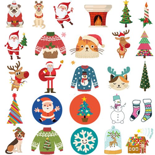 Ooopsiun Christmas Tattoos for kids - 100 Tattoos | Christmas Party Favors and Decorations for Children Kids, Santa Claus, Christmas tree, Snowman, Reindeer