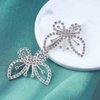 Iaceble Hair Clip Rhinestone Butterfly Sparkling Hairpin Clips Silver Crystal Weddings Bridal Decorative Hair Accessories for Women