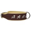 Real Leather Soft Leather Padded Dog Collar Bulldog (16.75"-19.25" Neck; 1.75" Wide, Brown/Beige)