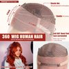 Reddish Brown Lace Front Wigs Human Hair Pre Plucked 360 Auburn Colored Human Hair Lace Front Wigs Body Wave Glueless Wigs Human Hair 200 Density HD Lace Frontal Human Hair Wig 22 Inch