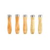 QWORK Wooden File Handle with Strong Metal Collars, 5 Pack Ergonomic Handle Easy Installation File Cutting Tool Craft for 4'' - 7'' Metal File, Wood File, Screwdriver, Hand Drill