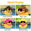 wonuu Rubber Duck Car Ornaments Duck Car Dashboard Decorations for Cool Car Accessories with Cowboy Hat Necklace and Sunglasses, A_Black Cowboy hat