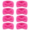 Jaciya Spa Makeup Headband 8 Packs Skincare Headband for Washing Face Spa Gifts for Women Bachelorette Party Favors Wedding Hair Accessories(Hot Pink)