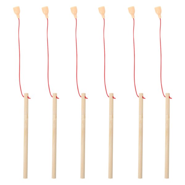 STOBOK Magnetic Fishing Game 6 Pieces Wooden. Magnetic Fishing Poles, Magnet Poles Fishing Rod Toys Magnetic Fishing Games for Kindergarten Kids Pool Activity Accessory Magnetic Fishing Pole