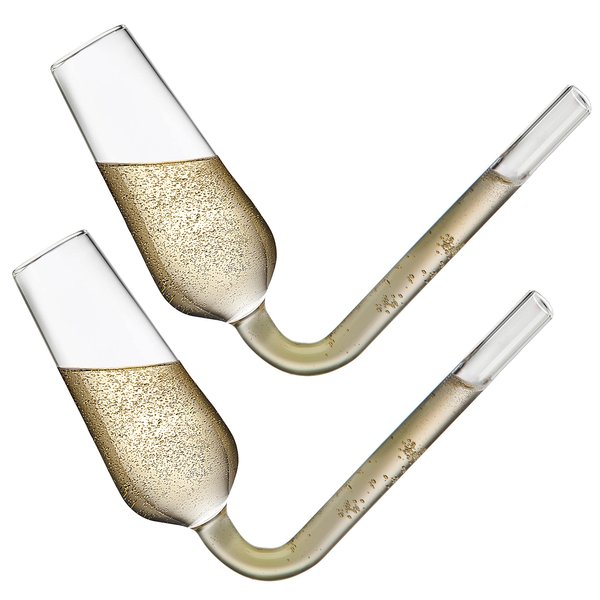 Champagne Flutes Guzzler Glasses, Champagne Glasses, Champagne Flute Shooters, The Champagne Glass to Chug Champagne, White Elephant Gifts - Set of 2