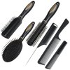 6 Pieces Detangling Styling Comb Set for Women and Men - For Straight, Curly, and All Hair Types