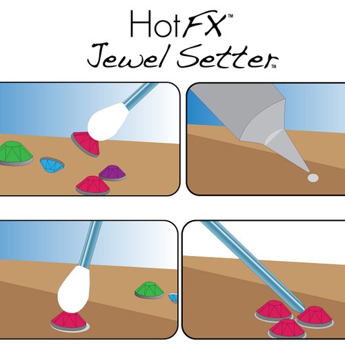 The Beadsmith Jewel Setter – Crystal FX – 5 Inches – Waxed Tip and Positioning Tip - Tool for Working with Crystals, Rhinestones, Seed Beads, Flat Back Stones, Diamond Painting & Nail Art