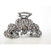 Generic Medium smoke gray crystal metal heart hair claw clip bridal clip
