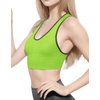 Match Womens Sports Bra Wirefree Seamless Padded Racerback Yoga Bra for Workout Gym Activewear with Removable Pads #001(1 Pack of 3(Black-Bright Green-Gray Brown),S)