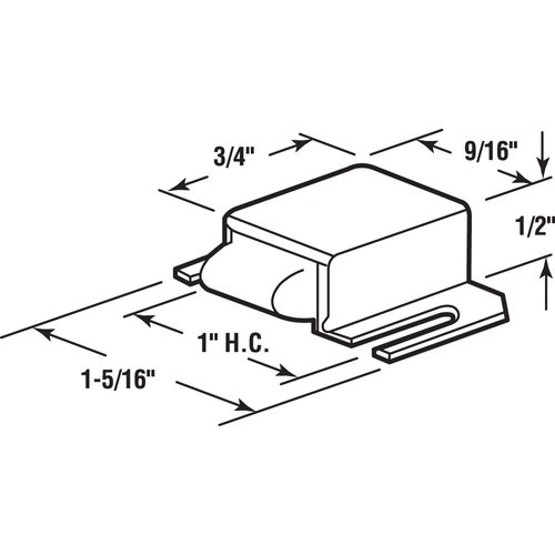 Prime-Line M 6014 1/2 In. x 1-5/16 In., Stainless Steel with Plastic Tip, Shower Door (Single Pack)