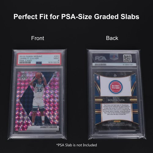 GrinOwl Graded Card Sleeves for PSA Slabs, Exact Fit Resealable PSA Slab Sleeves, Compatibile with PSA, CSG, CGC, FGS, FCG Sized Slabs (600 Count)