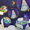 LOJETON Kids Ball Pit, Pop Up Children Play Tent, Toddler Ball Pool Baby Crawl Playpen with Basketball Hoop, Portable Toys for Girls Boys, 4 ft / 120 cm, Balls Not Included, Spaceship