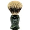 Parker King Size Pure Badger Bristle Shaving Brush – Brush Stand Included - Overszied 24mm 3-Band-Badger Brush Knot - Generates a Giant Lather