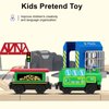 HANQIANN Battery Operated Train Set for Wooden Train Track,Electric Magnetic Locomotive Train Set Remote Control Train Vehicles Toy with Figures for Toddlers