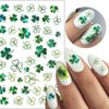 St. Patrick’s Day Nail Sticker Decals 4 Sheets Shamrock Luck of The Irish Green Nail Decals Self-Adhesive Nail Tips Decorations Lucky Clover Nail Design Stickers for Women Girls DIY Manicure