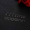 FINREZIO 15PCS 20G Surgical Steel Nose Rings Hoop Studs Cartilage Earrings Body Piercing Jewelry Silver 1.5mm 2mm 2.5mm CZ