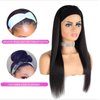 Ubetta Headband Wigs Straight Human Hair Glueless None Lace Front Wigs Natural Black for Black Women Brazilian Virgin Remy Hair Machine Made Headbands Half Wigs 150% Density 12Inch