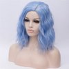 Cying Lin Short Bob Wavy Curly Wig Water Blue Wig For Women Cosplay Halloween Wigs Heat Resistant Bob Party Wig Include Wig Cap (Water Blue)