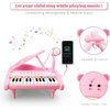 Love&Mini Piano Keyboard Toy for Girls - 24 Keys Toddler Piano Music Toy Instruments with Microphone, Pink Piano Toys for 1 2 3 Years Old Girls Birthday Xmas Gift