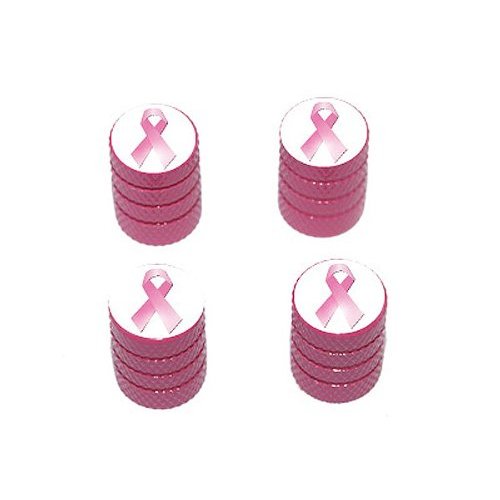 Breast Cancer Ribbon - Tire Rim Valve Stem Caps - Pink