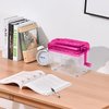 JIKIOU Mini Hand Shredder Portable Paper Shredder Manual Shredder Documents Paper Cutting Tool Home Office Desktop Stationery Red