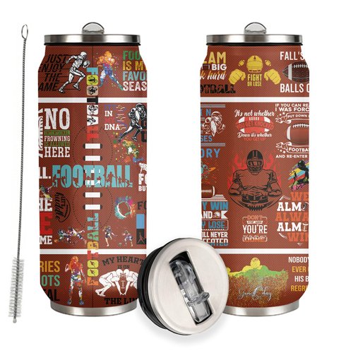 JDEIFKF Football Tumbler Cup Travel Mug With Lid,Football Lover Birthday Gifts Stainless Steel Vacuum Coffee Mug Cup Football Gifts For Women Men 17 Oz