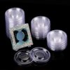 100 Pieces Round Eyelash Tray Holder Plastic Eye Lash Trays Lid for False Eyelash Storage Case Empty Holder Box Packaging Box Cosmetic Container (Transparent)