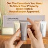 Terra Pure Spa Collection Amenity Kit | Hotel Toiletries | Bulk Set 0.85 oz Travel Size Shampoo,Conditioner, Lotion, Body Wash & Massage Bar for Guest Hospitality AirBnB/Vacation Rentals |1 set/ case