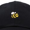 DALIX Bumble Bee Baseball Cap Dad Hat Embroidered Womens Girls in Black