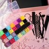 Mini Hair Bands Rubber Bands with Organizer Box, Soft Small Girl Hair Ties, Colorful Baby Rubber Bands Set Hair Tail Tools Rat Tail Comb for Kid Toddlers, Perfect for Braids, Ponytails Hairstyling