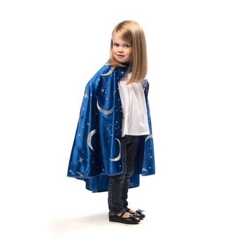 Little Adventures Royal Blue Wizard Costume Cape Age 3+ - Machine Washable Child Pretend Play and Party Dress-Up with No Glitter