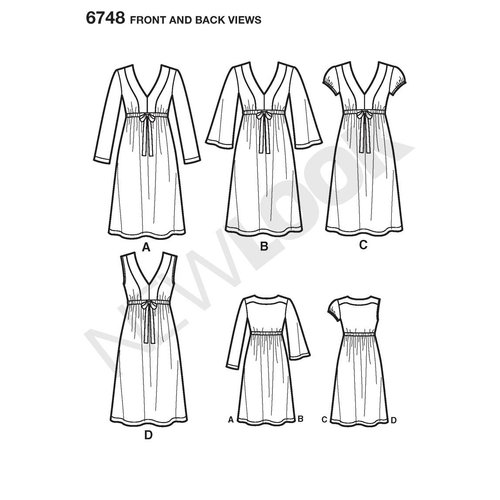 Simplicity Creative Group, Inc New Look Sewing Pattern 6748 Misses Dresses, Size A (8-10-12-14-16-18)