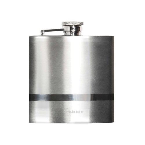 Rabbit Polished Stainless Steel Pocket Flask, 6 Ounce Capacity