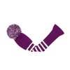 Scott Edward Stripes Style Knitted Golf Club Head Covers Set of 3, fit for Driver Wood(460cc), Fairway Wood, Hybrid(UT), for Men/Women Golfers, Individualized Looking and Washable (Purple)