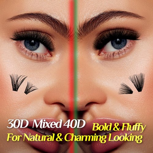 Lash Clusters 320PCS Individual Lashes, D Curl Lash Extension Clusters Lashes Wispy Natural Look, DIY Eyelash Clusters Look Like Eyelash Extensions DIY at Home by STHANA, 30D & 40D, 10-16mm Mixed