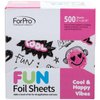 ForPro FUN Cool & Happy Vibes Foil Sheets, Aluminum Foil, Pop-Up Foil Dispenser, Hair Foils for Color Application and Highlighting Services, Food Safe, 5” W x 10.75” L, 500-Count