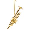 Broadway Gifts 3.5" Gold Brass Trumpet Ornament Decoration